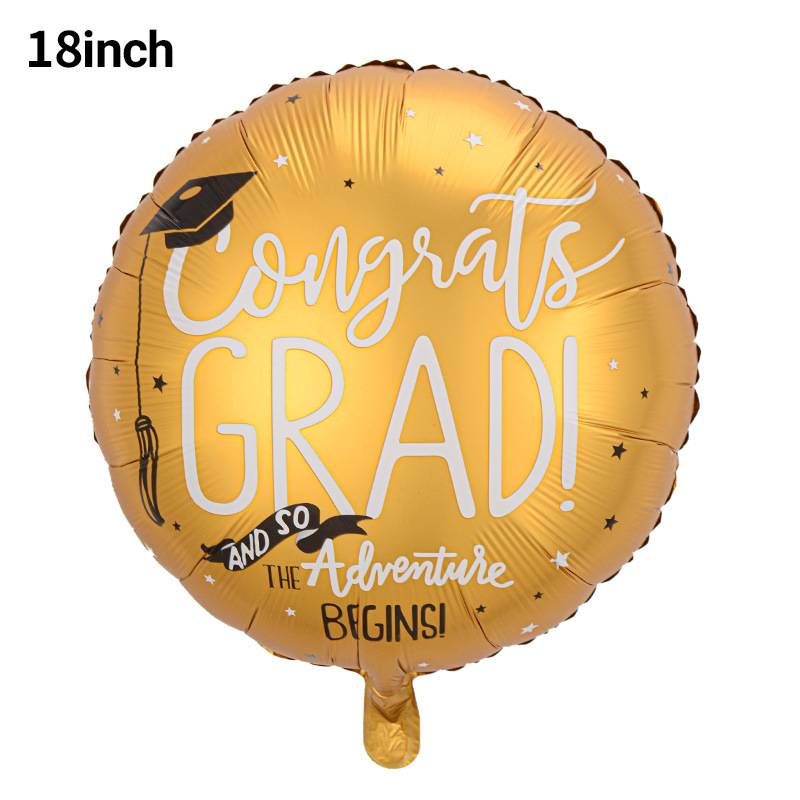 Fiesta de graduación transfronteriza decoración de globos temporada de graduación diseño sombrero de doctorado película de aluminio de dibujos animados globo celebración de graduación traje image 35