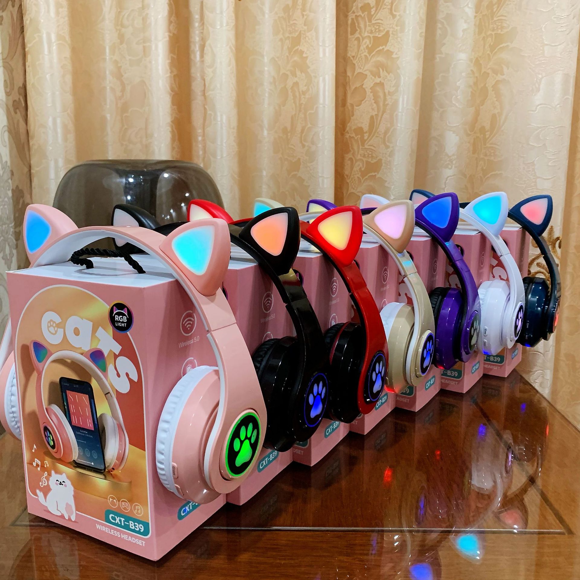 Transfronterizo en stock suministro B39 oreja de gato auriculares Bluetooth plegable auriculares estéreo auriculares inalámbricos al por mayor