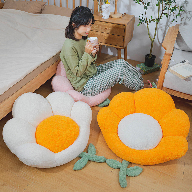 Flower Cushion Futon Home Floor Lazy Person Sitting Pier Bedroom Tatami Bay Window Mat Floor Fat Mat Plush Winter