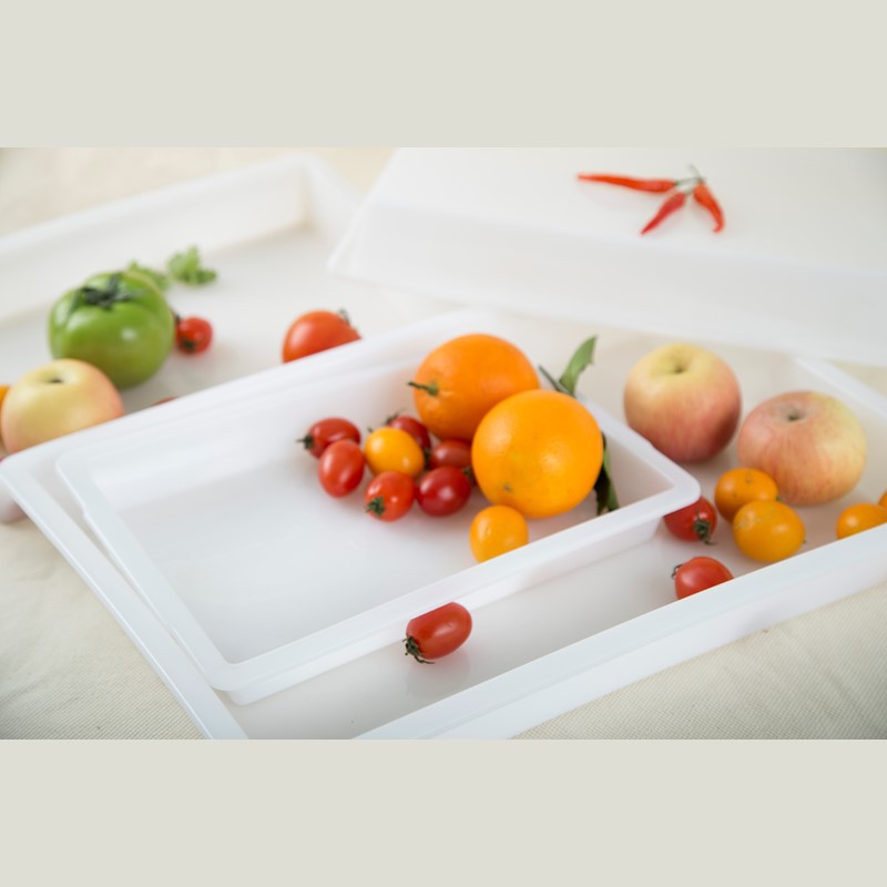 8820型号白色沙盘长方形圆角塑料浅盘果蔬塑料盒食品盘加厚新料盒