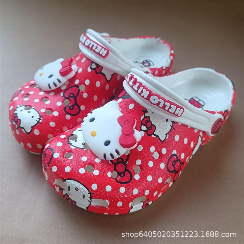 Red Red Hole Shoes nuevo estilo de dibujos animados para hombres y mujeres Kitty antideslizante para usar lindas zapatillas de playa fabricantes de zapatos de playa Eva image 8