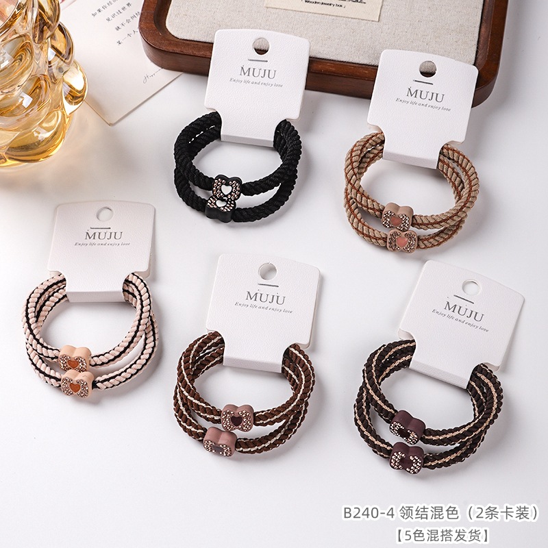 [Carga de tarjeta] sensación de alto nivel coreano de cabello de código de barras de moda de alta elasticidad de cabello anillo de cabello correa de cola de caballo