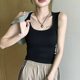 2025 New Wide Shoulder Vest Women's Summer All-match Design Sense Slim-fit Slimming Solid Color U-collar Base Top for Women