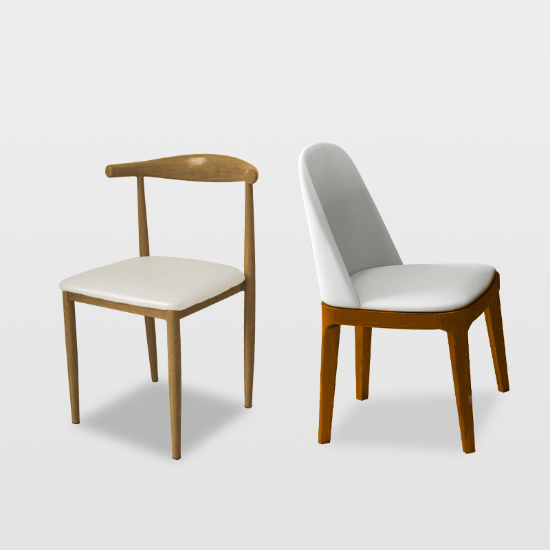 Imitation wooden northern euro cow chair chair with a coffee restaurant, simple milk tea dessert, coffee restaurant table and chair combination