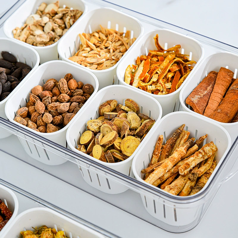 Ящик для хранения с отделениями, пластиковый прозрачный ящик для хранения в холодильнике в скандинавском стиле, кухонный ящик для специй, ящик для хранения сливов и свежих продуктов в холодильнике