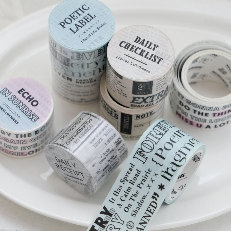 暮光 和纸胶带文字生活系列手帐装饰拼贴欧式打底装饰复古欧式6款