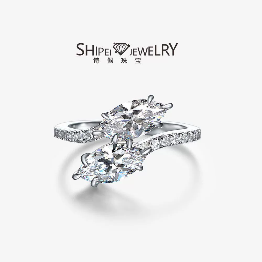 Shipe Jewellery 2024 новое кольцо S925 серебро симулятор 5*10 глаз лошади отверстие минималистичное 0,75 карат кольцо
