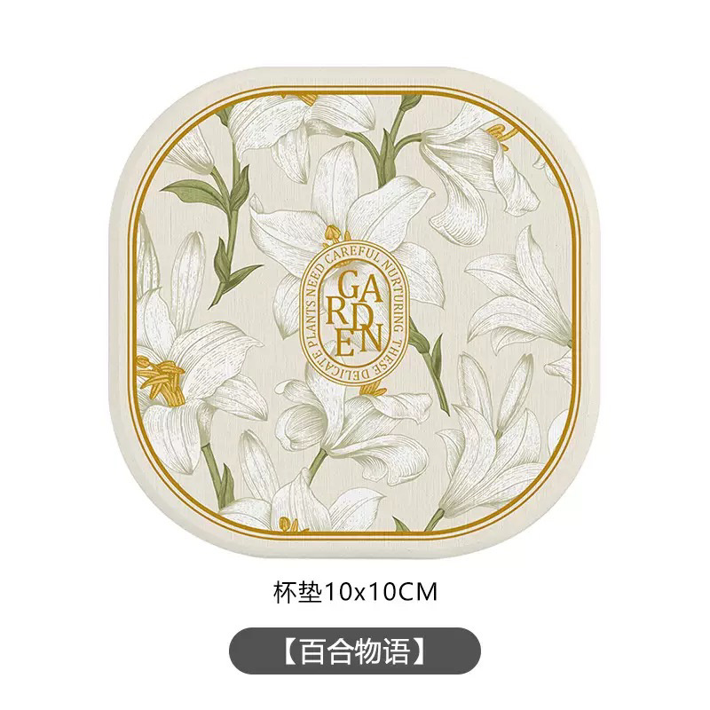 Posavasos de café de oficina de dibujos animados, posavasos de escritorio, posavasos de agua redondos, almohadillas absorbentes de agua de barro de diatomeas, encimera de secado rápido