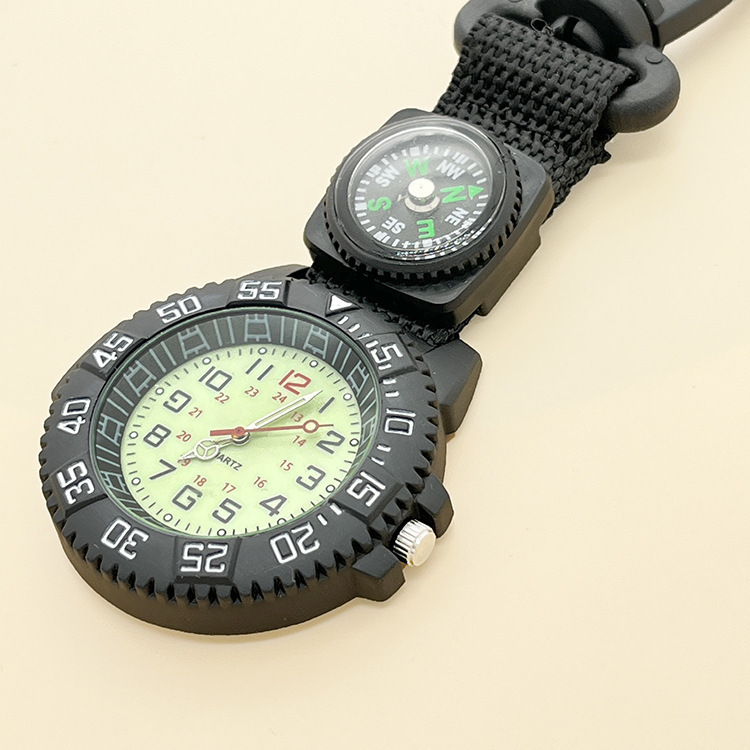 Orologio da tasca per esterni con cinturino in nylon, bussola da alpinismo, ideale per lavoro e studio, orologio da uomo._voghion.com