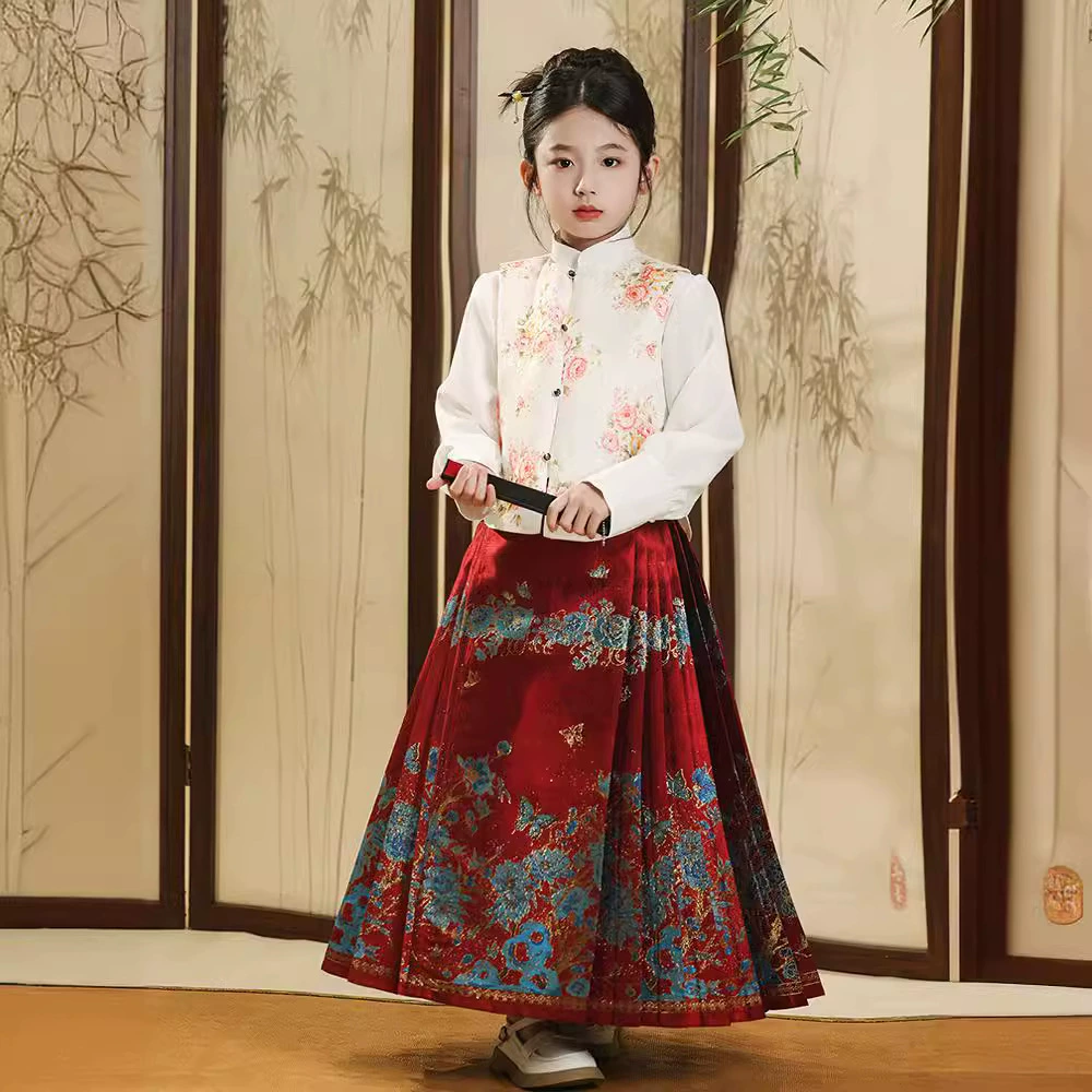 Костюм для девочек улучшенный Ханский костюм можно носить повседневный набор жилета