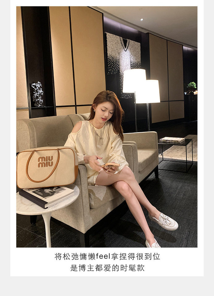 Giày lười nữ da bò thật đế mềm mũi tròn gót thấp — Màu nâu, hàng có sẵn, Màu trắng, hàng có sẵn chi tiết 11