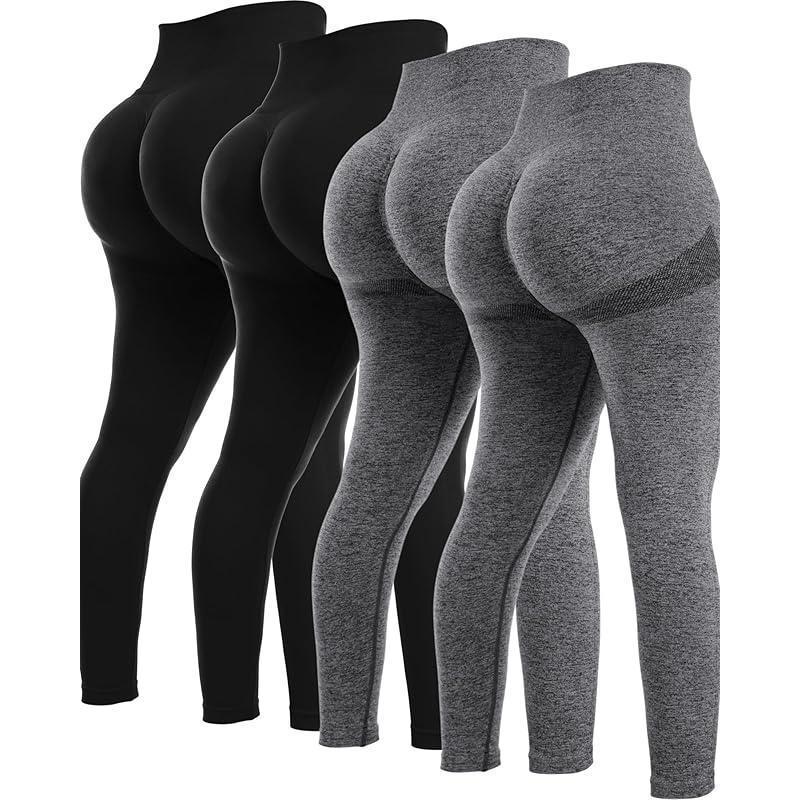 4 Piece Butt Lifting Workout Leggings for Women Seams Gym|undefined