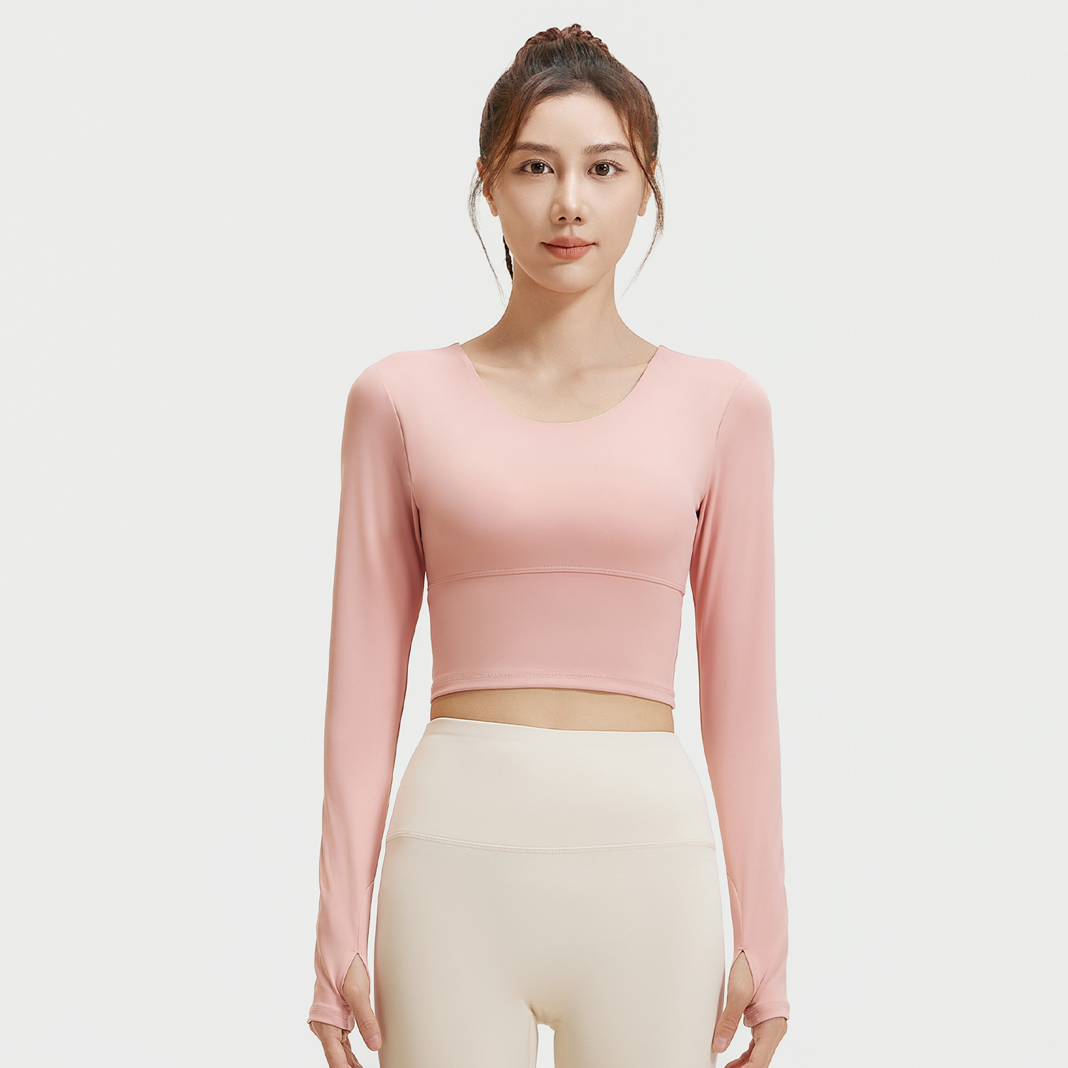 Juyitang Cruz espalda ropa de yoga sin desgaste sujetador de secado rápido deportes superior adelgazamiento fitness yoga manga larga mujeres