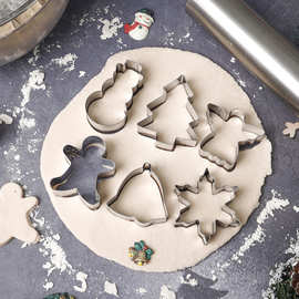 跨境热销6件套饼干模烘焙工具圣诞饼干模具不锈钢饼干切圣诞系列