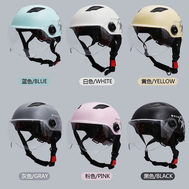 재고 국가 표준 3C 인증 전기 자동차 헬멧 사계절 유니버설 할리 헬멧 여름 남자와 여자의 선 스크린 승마 하프 헬멧