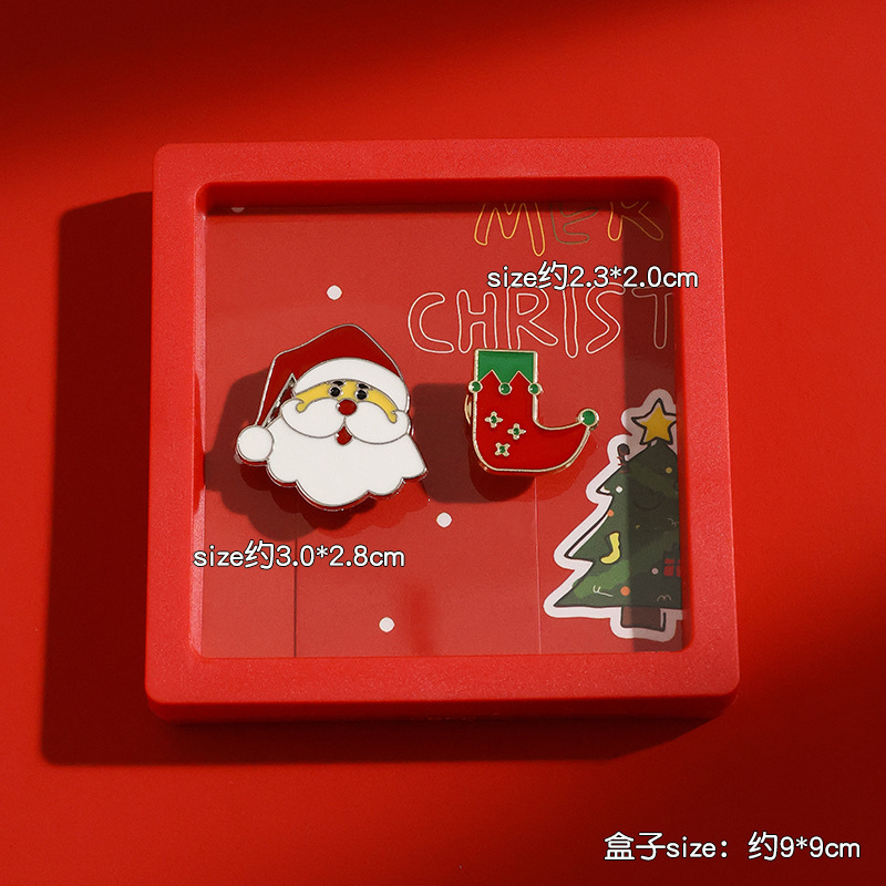 Navidad adorable broche hermosa caja de regalo insignia joyería pectoral pin alce Yiwu productos al por mayor