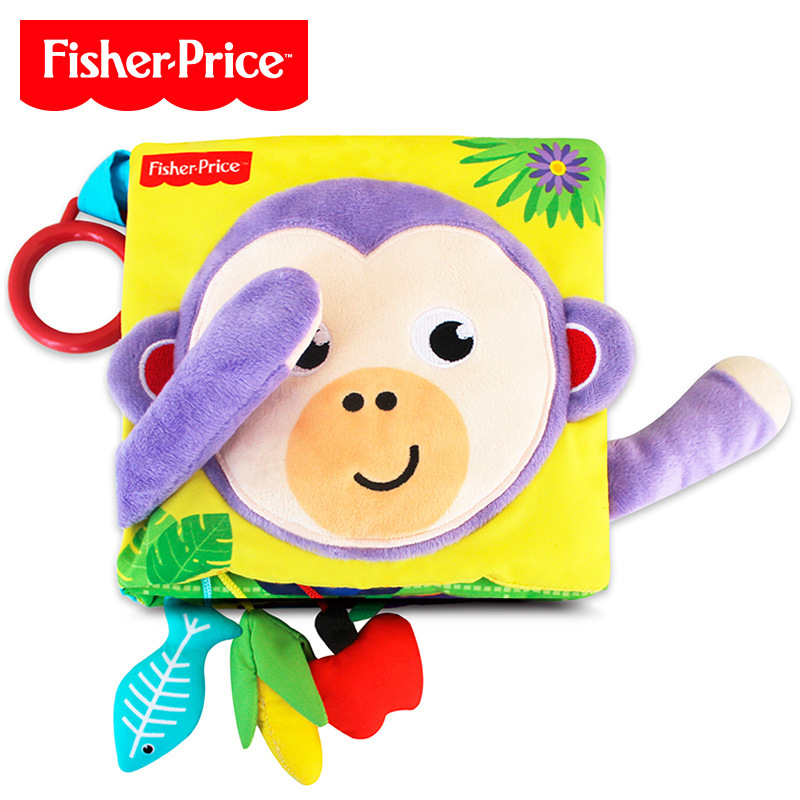 Fisher-Price费雪躲猫猫手偶布书宝宝撕不烂早教益智玩具立体布书