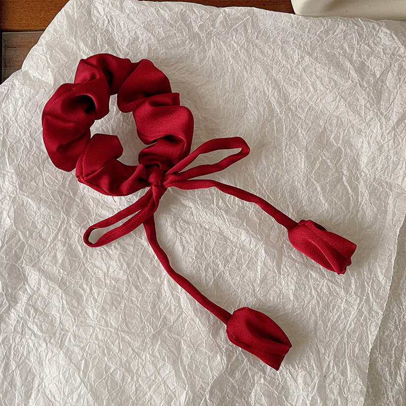11g Weight Hair Tie Hair Accessories Type 1 Piece Quantity Holiday, Daily Occasion Solid Color, Flower Pattern Women's Gender Sweet, Simple Style Style Women's Sweet Simple Style Solid Color Flower Cloth Hair Tie 10