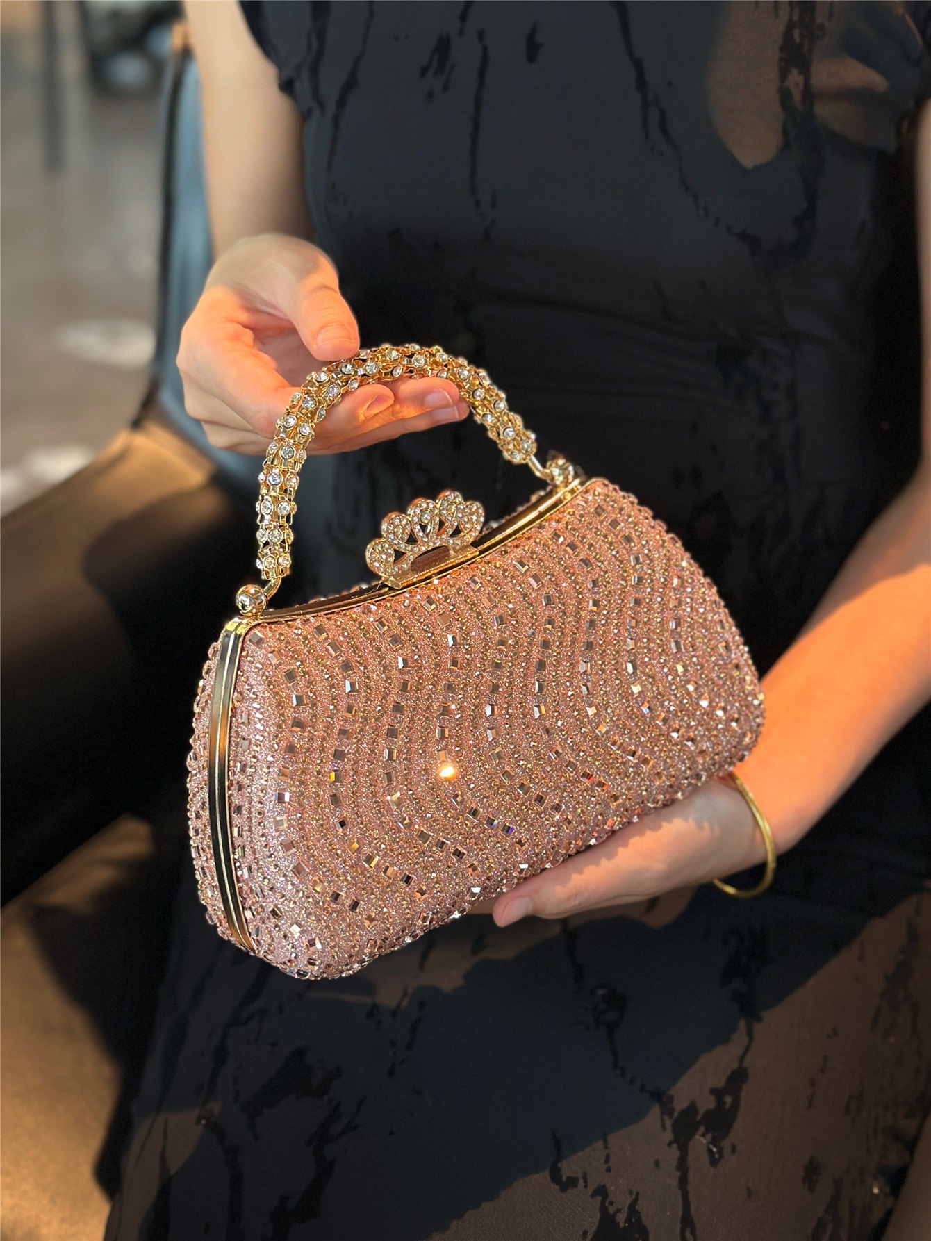 Luxe avondtas met strass elegante glanzende handtas voor dames_voghion.com