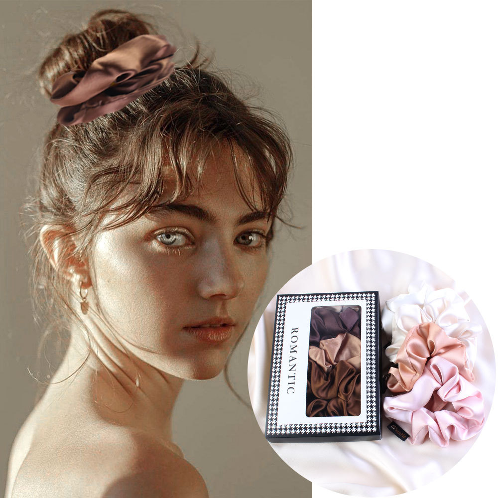 10g Weight Hair Tie Hair Accessories Type 1 Piece Quantity Casual, Daily Occasion satin Material Solid Color Pattern Women's Gender Simple Style Style Simple Style Women's Solid Color Satin Hair Tie 3