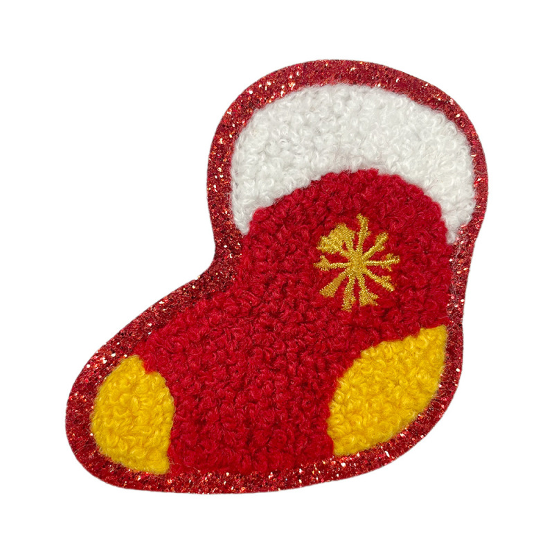 クリスマスタオル刺繍布ステッカーサンタクロース雪だるまジンジャーブレッドマンクリスマスツリーギフト装飾布ステッカー|undefined