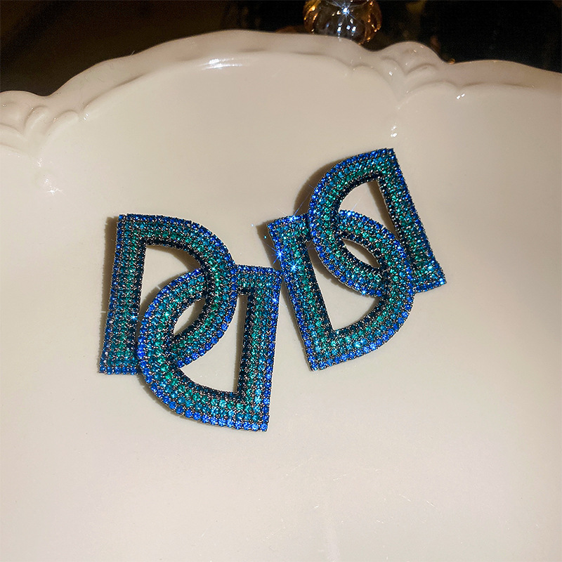 Exaggerated Tassel Copper Plating Artificial Rhinestones Earrings 1 Pair