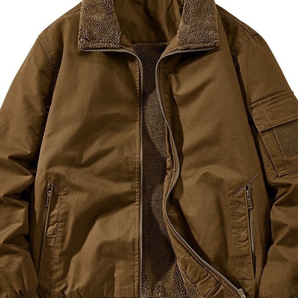 New autumn and winter styles: men's fleece-lined, thickened cotton jackets, pure cotton jackets, business casual jackets, and washed cotton jackets