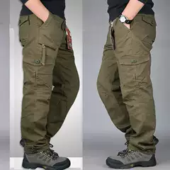 New Multifunctional Outdoor Casual Cargo Pants for Men, Loose Fit Tactical Pants with Multiple Pockets for Hiking & Travel