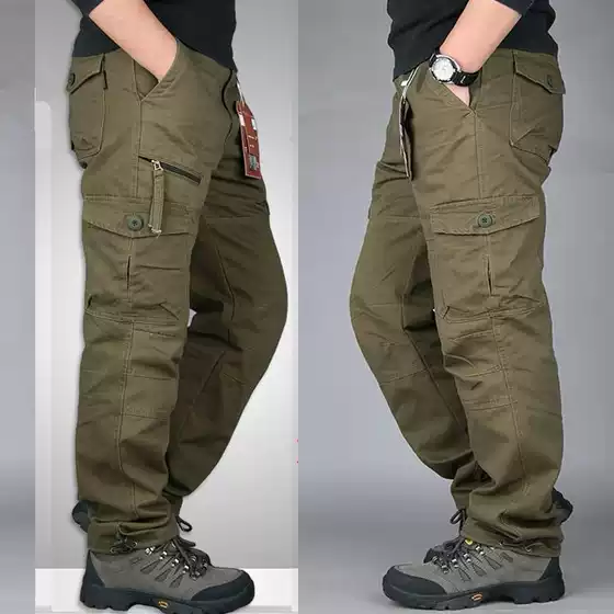 New Multi-Pocket Men's Outdoor Cargo Pants Loose Fit Tactical Hiking Travel Trousers with 7 Pockets for Wholesale