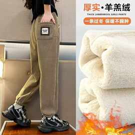 女童加绒加厚裤子冬季新款儿童羊驼绒长裤女孩秋冬时尚休闲保暖裤
