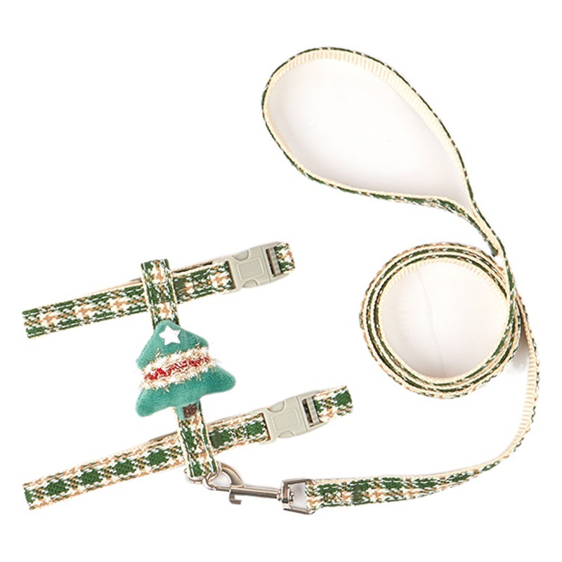 Transfronterizo ajustable mascota gato SERIE DE Navidad traje de cuerda de tracción perro pequeño perro cuerda en forma de I correa para el pecho