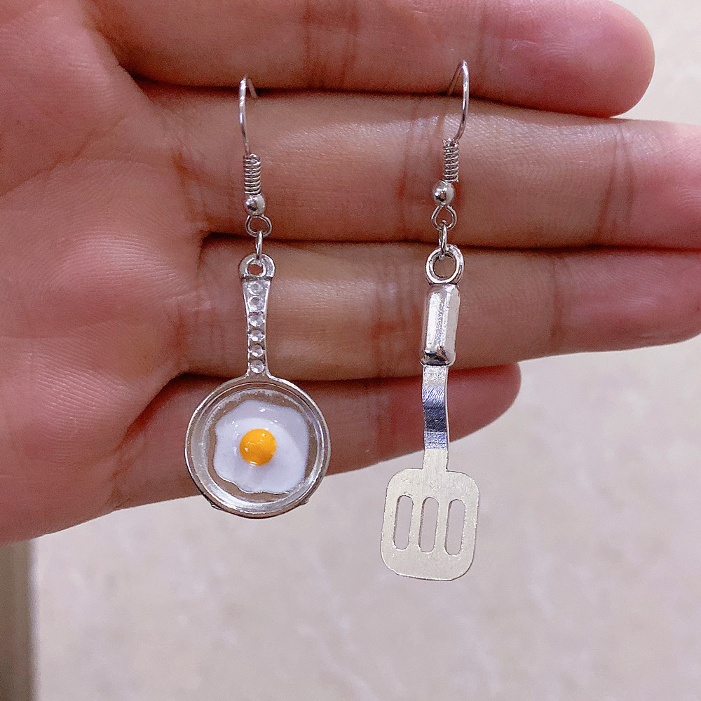 9g Weight Drop Earrings Classification 1 Pair Quantity 1 Pair Fashion Poached Egg Metal Patchwork Women's Drop Earrings