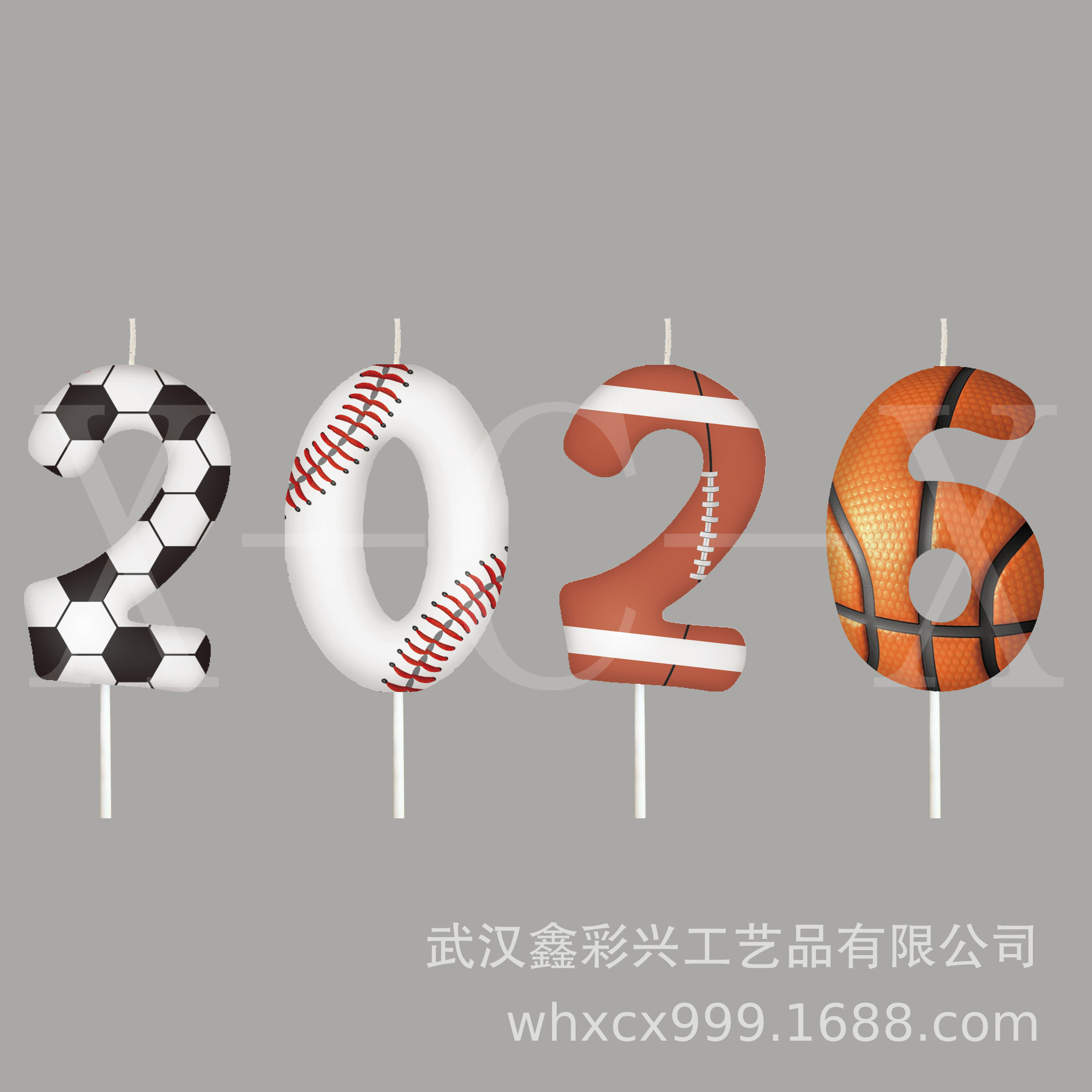 Cross-border creative printing round digital birthday candles…