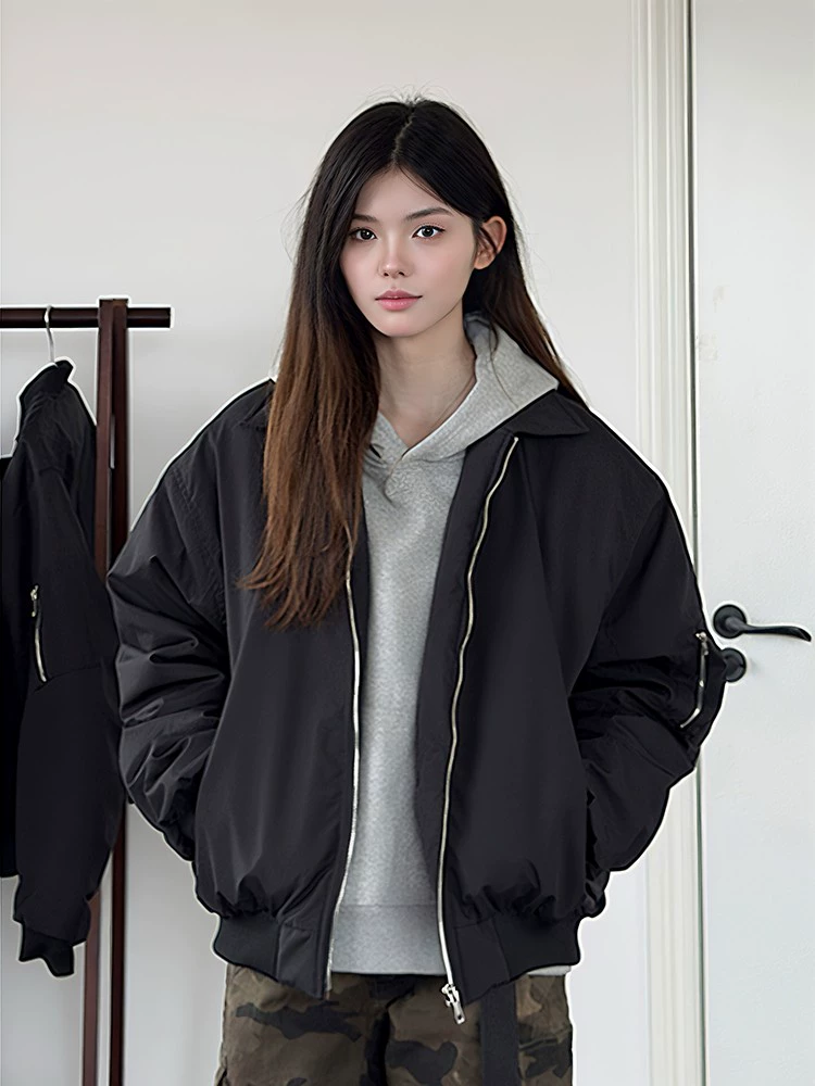 Spring Baseball Jacket, Short Shoulder Pads, American Style, High-Quality, Unisex