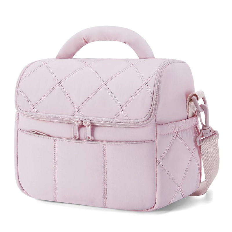 Amazon nueva bolsa de almuerzo de aislamiento de damas adorable caja de almuerzo acolchada bolsa de almuerzo ligera esponjosa impermeable