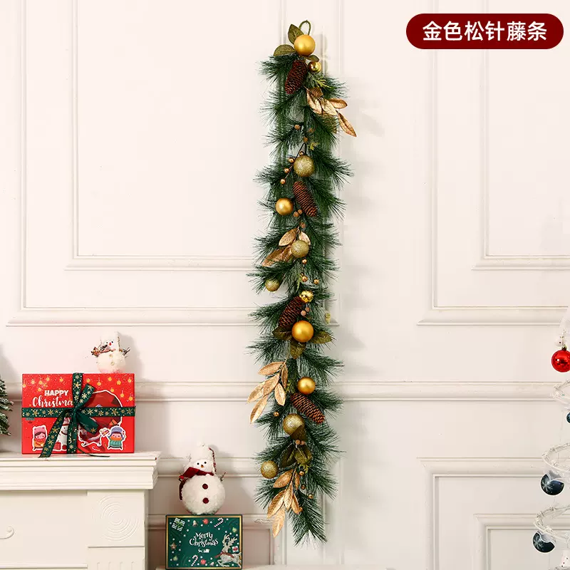 跨境圣诞花环40/50倒挂树节装饰品礼物创意摆件挂饰场景布置门挂