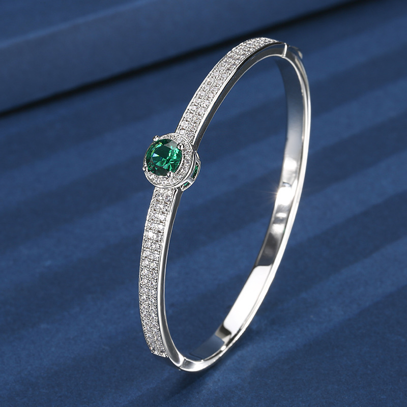 Nano pulsera verde platino