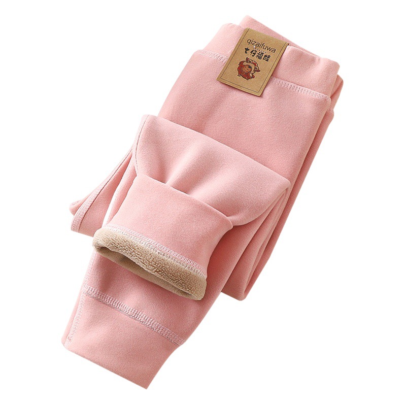 Pantalones de lana olímpicos para niños y niñas Otoño e Invierno pantalones cálidos niños medianos y grandes engrosados con forro polar largo Johns leggings al por mayor