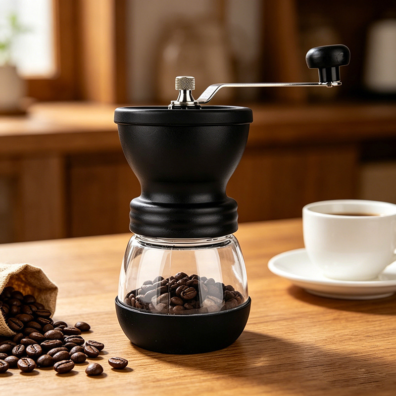 Portable pocket hand grinder for cross-border use, small coffee grinder for home use, outdoor camping coffee grinder, in stock