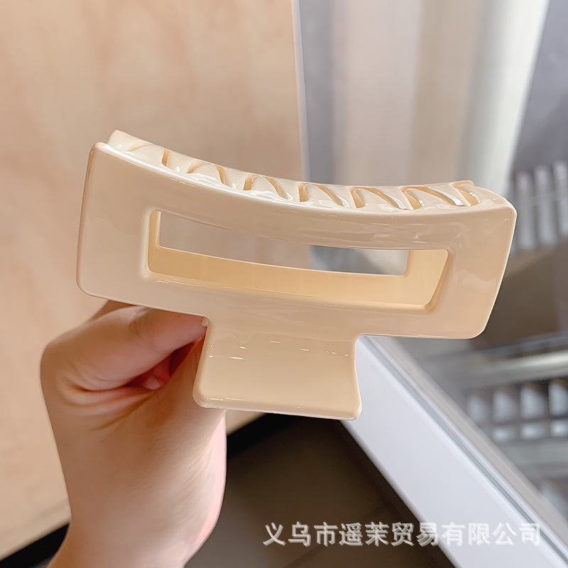 咖色磨砂抓夹女2025年新款发夹后脑勺大号发量多鲨鱼夹子发卡头饰|undefined