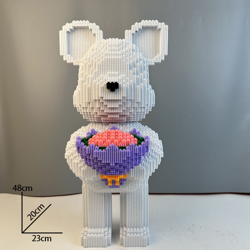 Nuevo oso de bloques de construcción de gran tamaño de 50cm compatible con bloques de construcción de Lego juguete de pellets ensamblado niño regalo de cumpleaños para niña