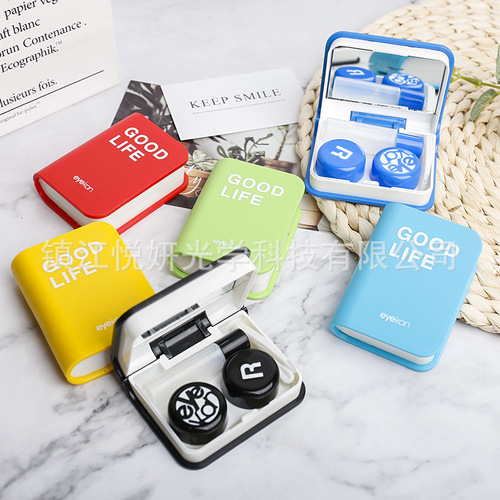 Wholesale new contact lens care box Keda 1702 book cute dictionary color glasses contact lens companion box