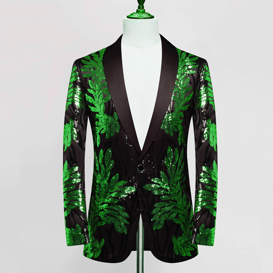 QFV507045555501<2 QFV507045555501<2 Men's High-Quality Gold Sequin Embellished Blazer Casual Suit Jacket Host Singer Performance Outfit_voghion.com