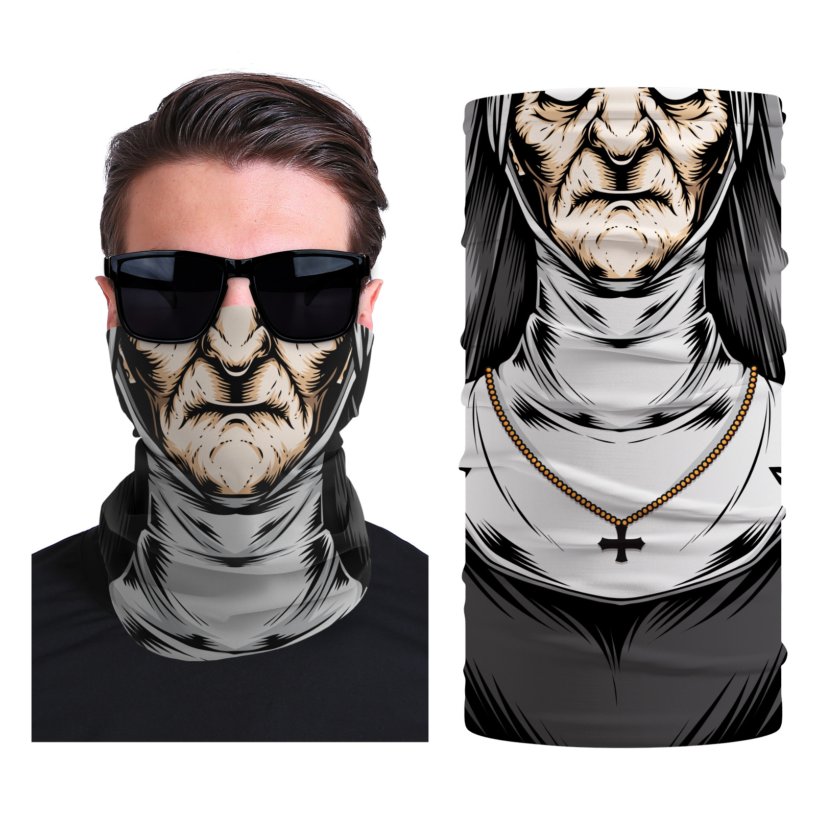 Xun hui transfronterizo media cara cráneo bufanda mágica sombrilla de viaje al aire libre máscara de equitación cuello de protección uv