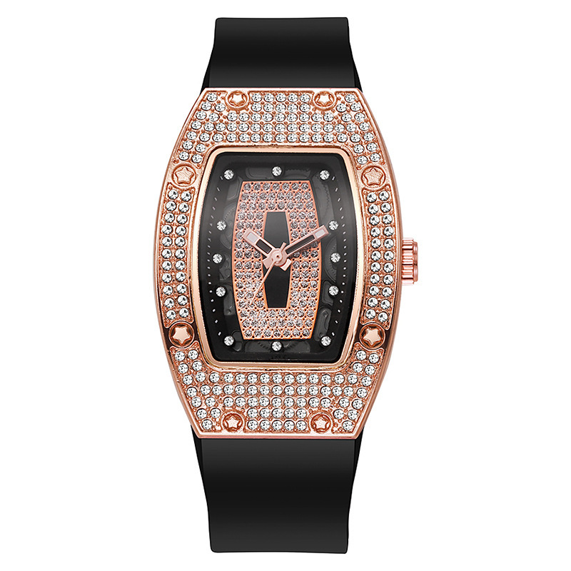 Liu's Wine Barril en forma de diamante cinta de cuarzo reloj de mujer tendencia de moda temperamento reloj de mujer reloj de silicona al por mayor