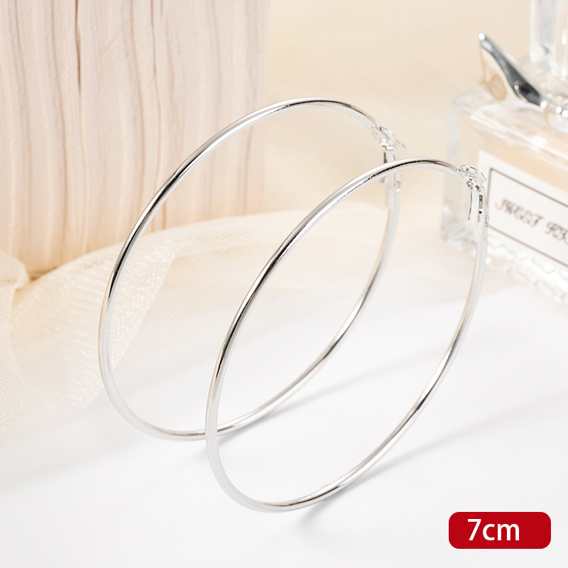 H2004 glossy earrings silver 7CM