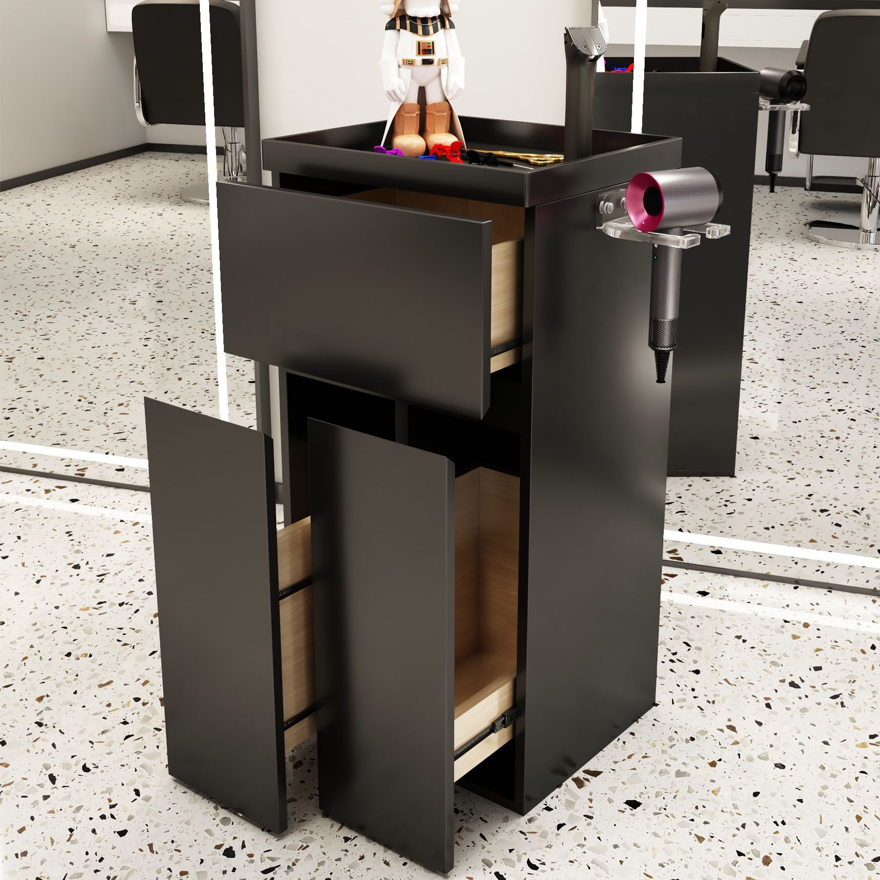Gabinete de herramientas de peluquería especial almacenamiento armario de almacenamiento con cajón Gabinete de herramientas de peluquería red Gabinete de herramientas multicapa