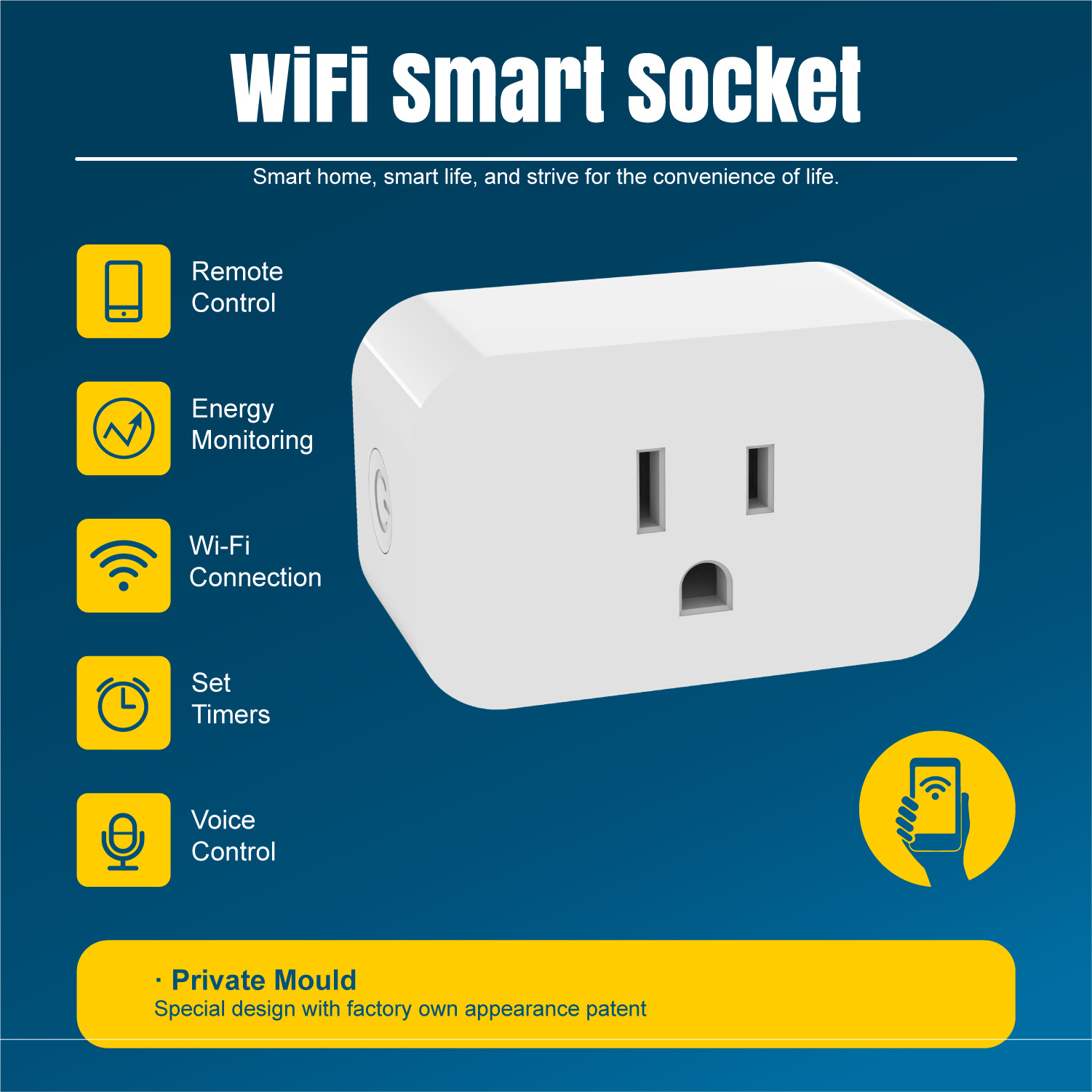 美规tuya跨境专供系列WiFi语音定时开关智能插座smart socket