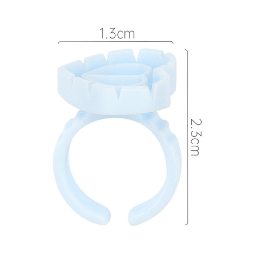 Wholesale tattoo embroidered eyelash integrated ring flower cup round heart-shaped glue ring flower color cup 100/pack