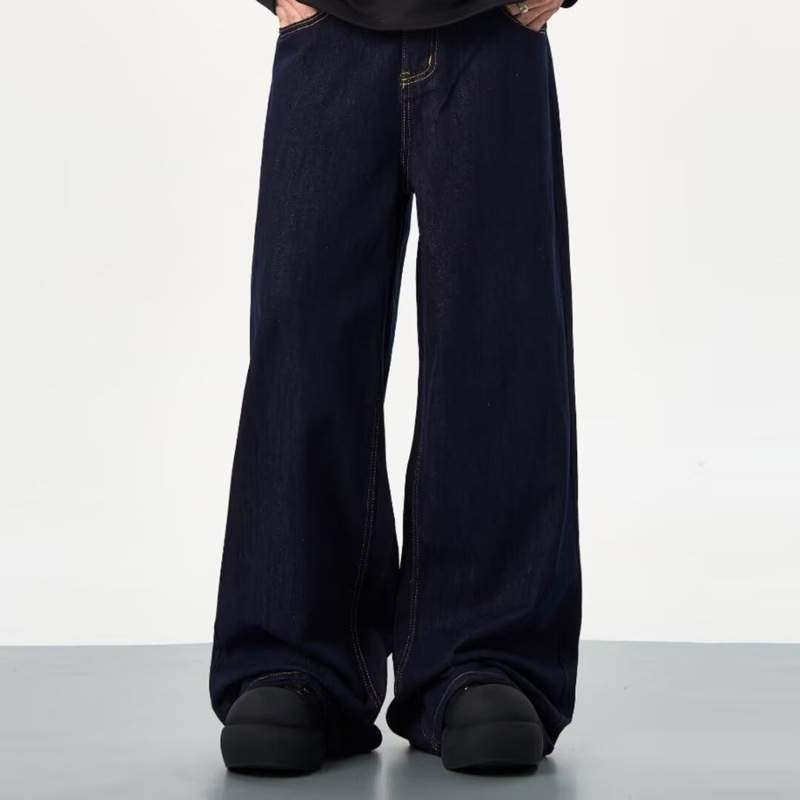 American Style Simple Straight Leg Jeans Men's and Women's Fashion Brand All-match Four Seasons Basic Loose Wide Leg cleanfit Pants American Style Simple Straight Leg Jeans Men's and Women's Fashion Brand All-match Four Seasons Basic Loose Wide Leg cleanfit Pants